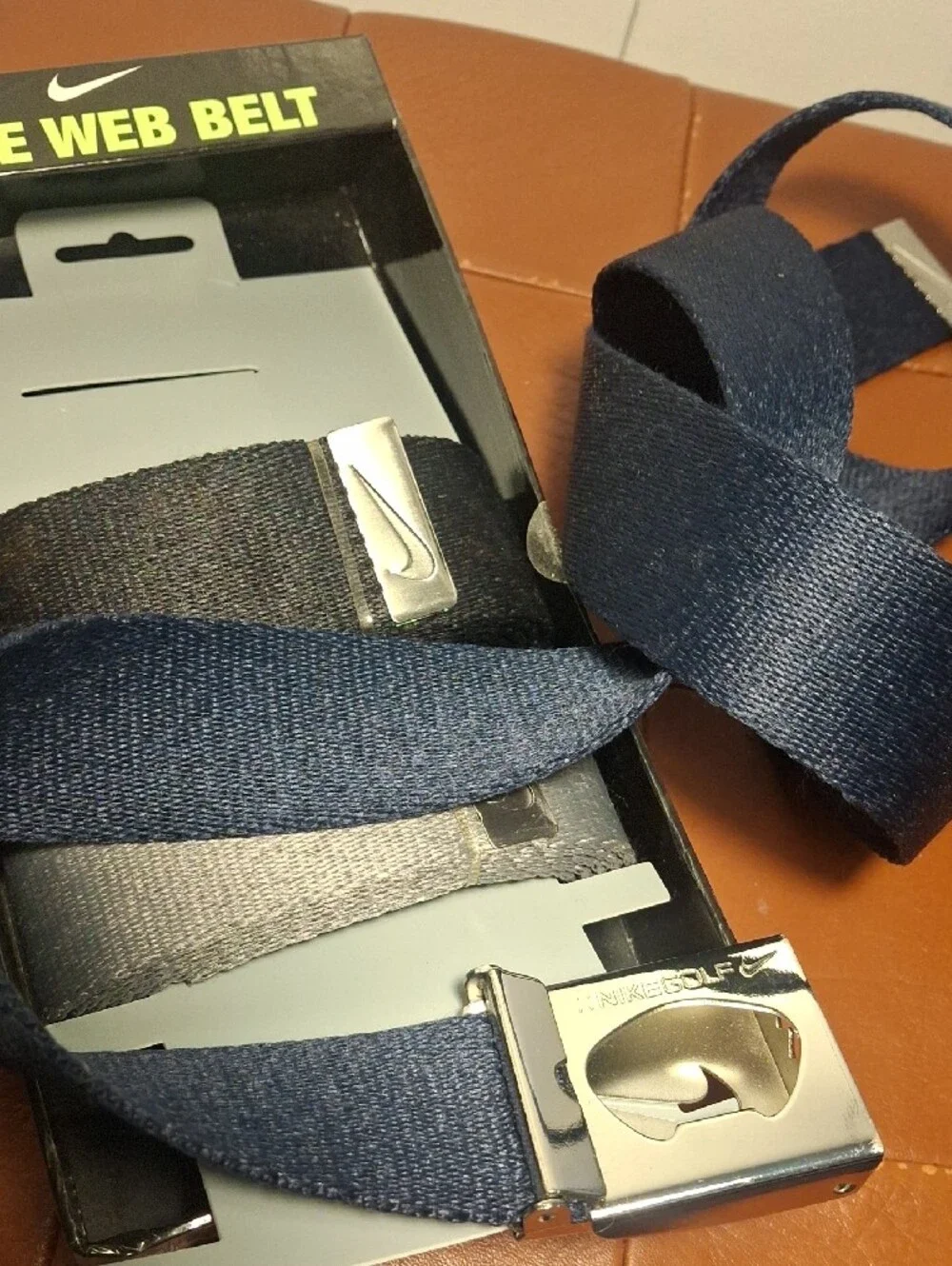 3 Nike Men’s Web Belt Set — Black, Gray, Navy